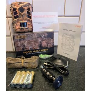 Vanbar D300 Mini Trail Camera 24MP 2.7K FHD 1520P Night Vision Camo Hunting Cam